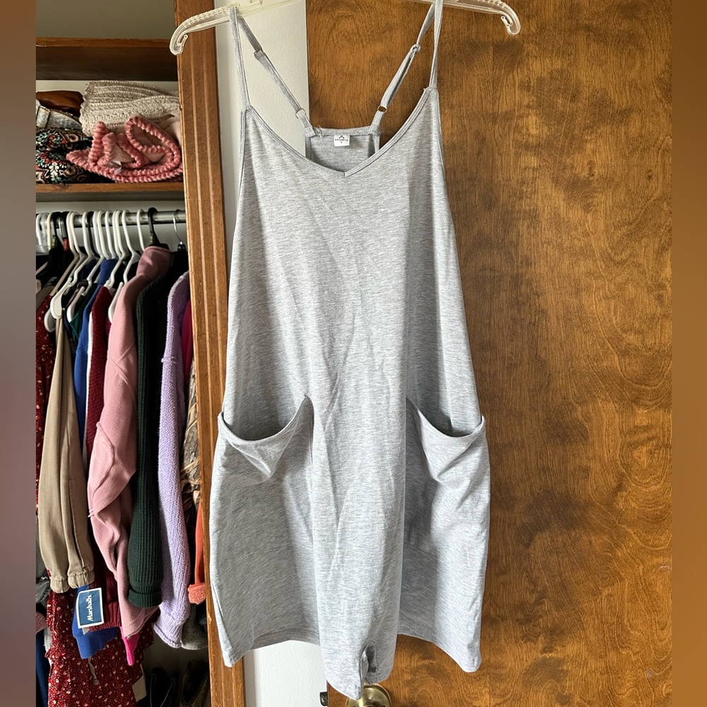 Gray Sleeveless Athletic Romper